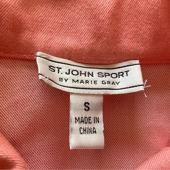 St John Sz S Flamingo 🦩 Pink dress Jacket SJ logo buttons day evening couture - Picture 7 of 7